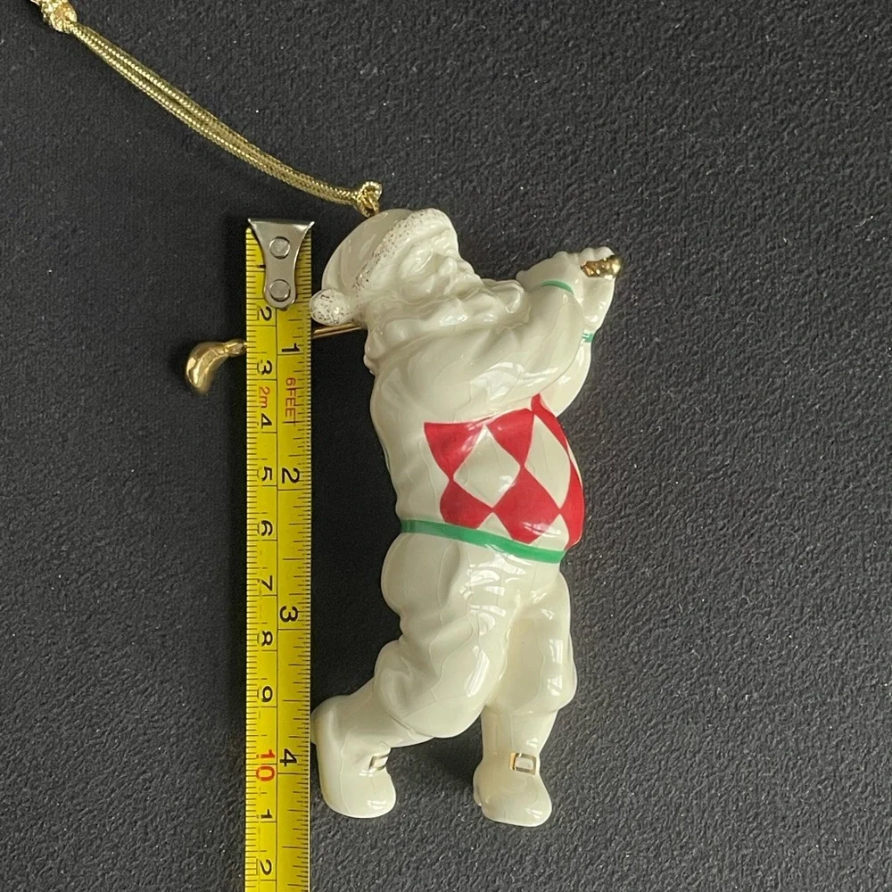 Lenox Porcelain Golfing Santa Christmas Ornament Swinging Club 1st in Series